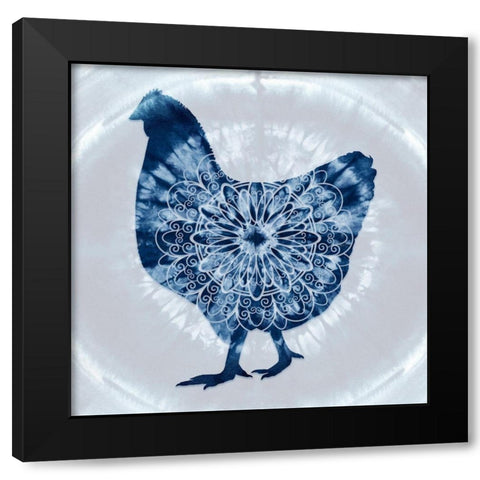 Chicken Mandala Black Modern Wood Framed Art Print with Double Matting by Lavoie, Tina
