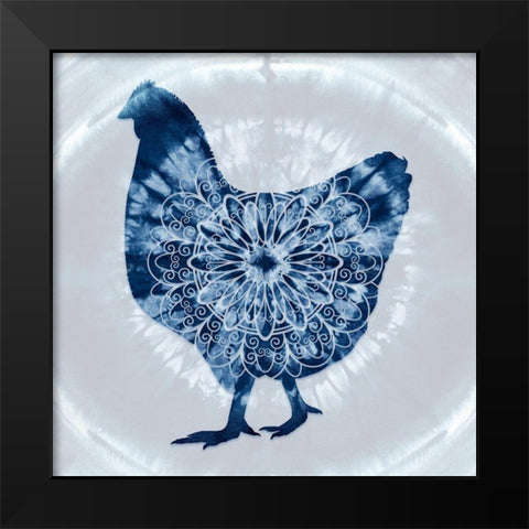 Chicken Mandala Black Modern Wood Framed Art Print by Lavoie, Tina