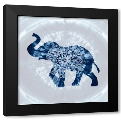 elephant Mandala Black Modern Wood Framed Art Print by Lavoie, Tina