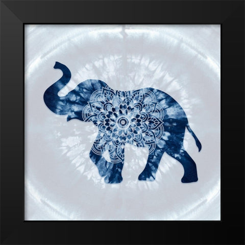 elephant Mandala Black Modern Wood Framed Art Print by Lavoie, Tina