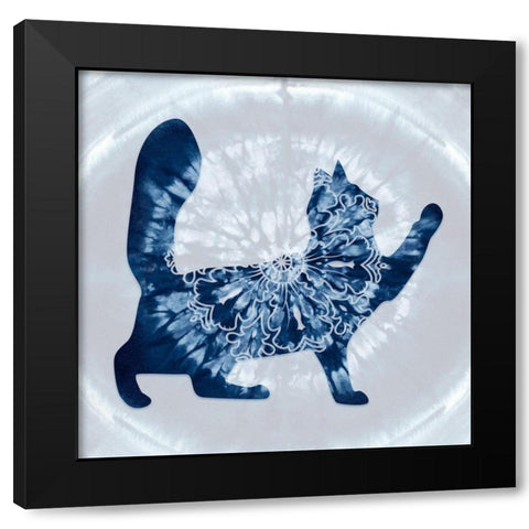 Kitty Mandala Black Modern Wood Framed Art Print with Double Matting by Lavoie, Tina