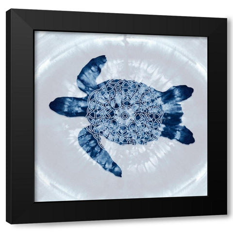 Loggerhead Sea Turtle Mandala Black Modern Wood Framed Art Print with Double Matting by Lavoie, Tina