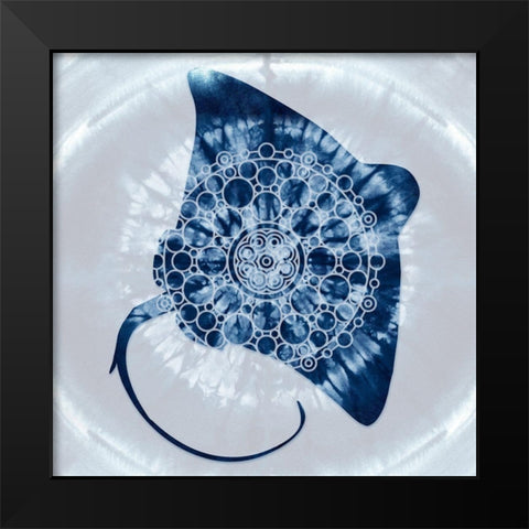 Manta Mandala Black Modern Wood Framed Art Print by Lavoie, Tina