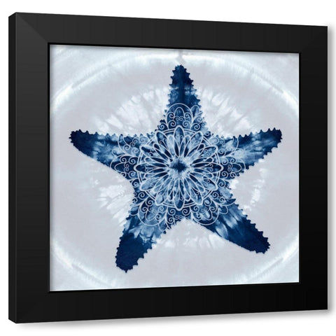 Starfish Mandala Black Modern Wood Framed Art Print with Double Matting by Lavoie, Tina