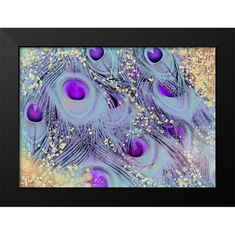 Peacock Feathers in ether Black Modern Wood Framed Art Print by Lavoie, Tina