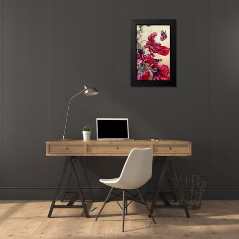 Poppy Nature Study 1917 Black Modern Wood Framed Art Print by Lavoie, Tina