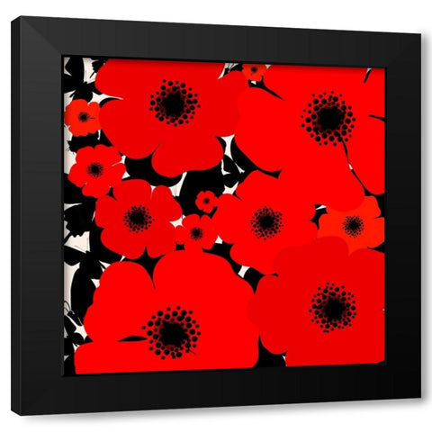 Poppies In Flight Black Modern Wood Framed Art Print by Lavoie, Tina
