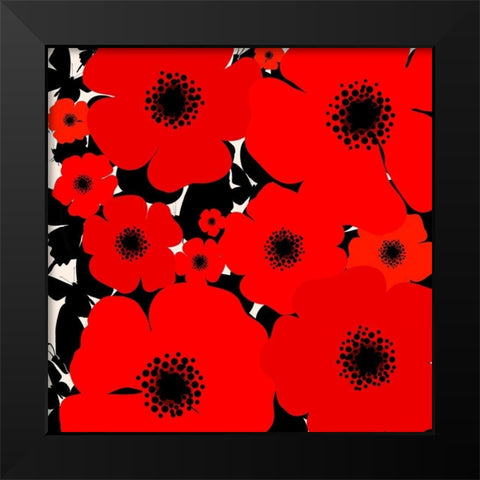 Poppies In Flight Black Modern Wood Framed Art Print by Lavoie, Tina