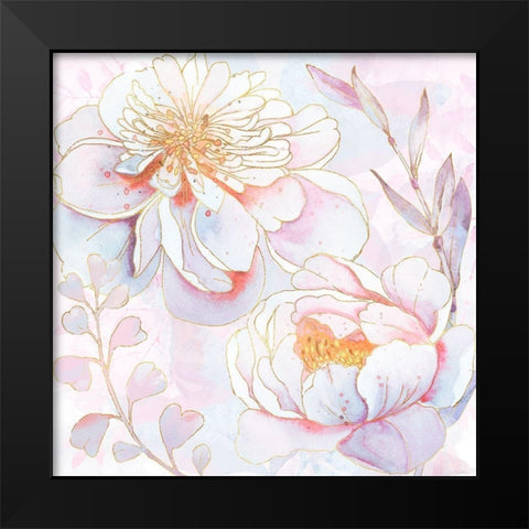 Maisies Peonies Black Modern Wood Framed Art Print by Lavoie, Tina