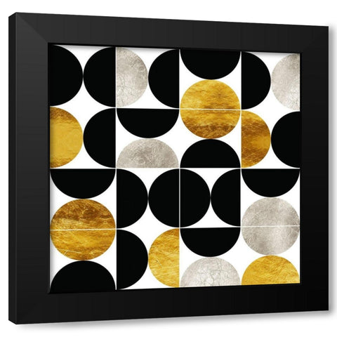 Modern Abstract Geometric Black Modern Wood Framed Art Print with Double Matting by Lavoie, Tina