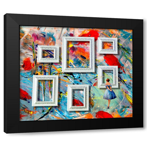 Evelyns Gaze Black Modern Wood Framed Art Print with Double Matting by Mitchell, Tina