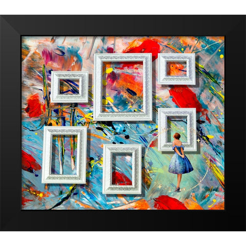 Evelyns Gaze Black Modern Wood Framed Art Print by Mitchell, Tina