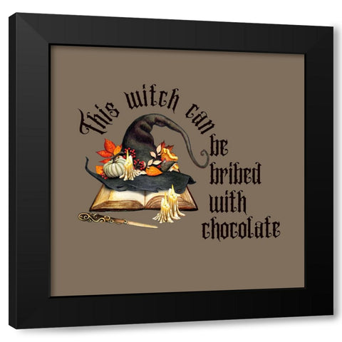 This Witch Can Be Bribed Black Modern Wood Framed Art Print by Mitchell, Tina