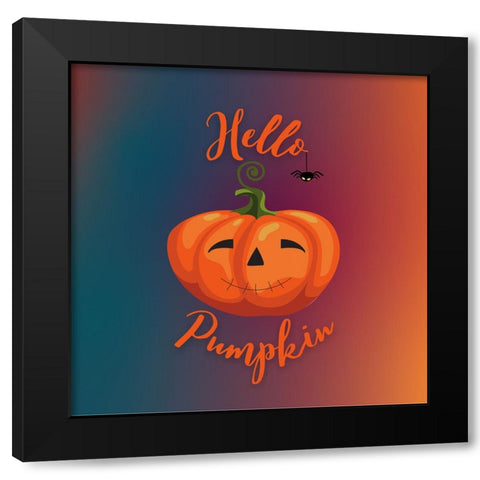 Hello Pumpkin Black Modern Wood Framed Art Print with Double Matting by Mitchell, Tina