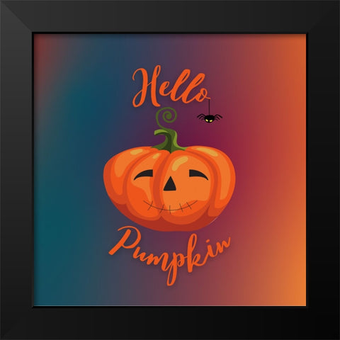 Hello Pumpkin Black Modern Wood Framed Art Print by Mitchell, Tina