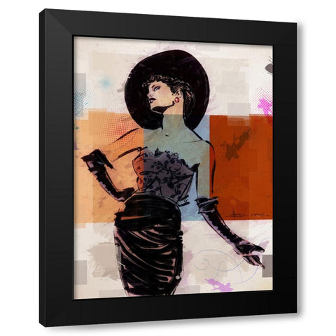 Classy Black Modern Wood Framed Art Print by TMBorenstein