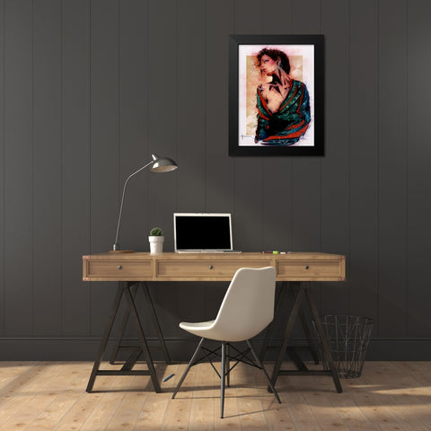 Evening Black Modern Wood Framed Art Print by TMBorenstein
