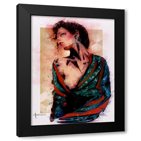 Evening Black Modern Wood Framed Art Print with Double Matting by TMBorenstein
