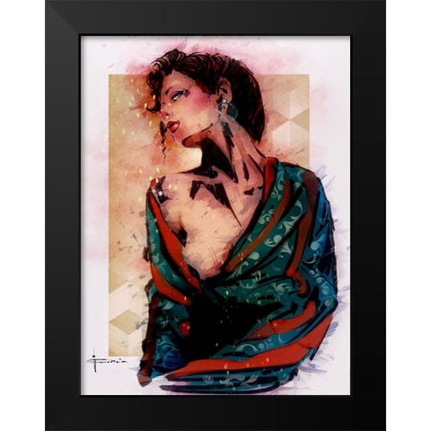 Evening Black Modern Wood Framed Art Print by TMBorenstein