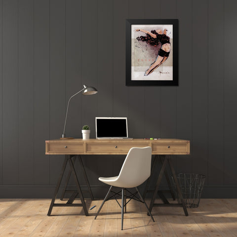 Focus Black Modern Wood Framed Art Print by TMBorenstein