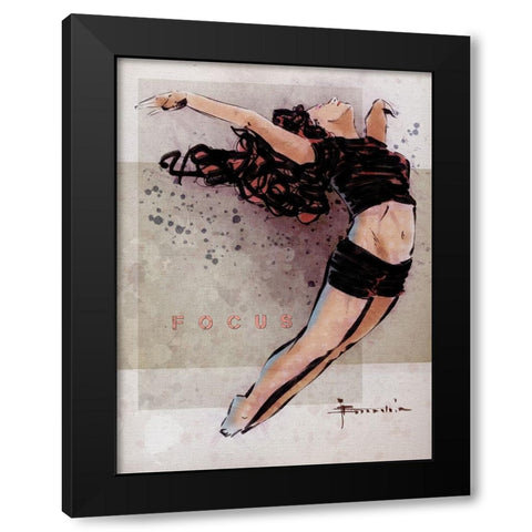 Focus Black Modern Wood Framed Art Print by TMBorenstein