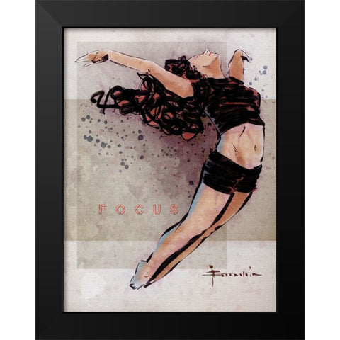 Focus Black Modern Wood Framed Art Print by TMBorenstein