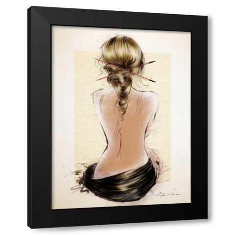 Ignore Black Modern Wood Framed Art Print by TMBorenstein