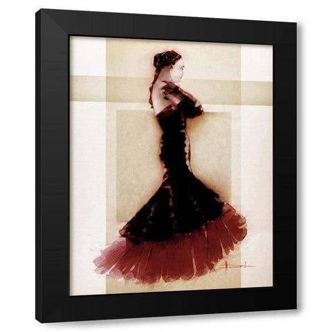 Masquerade Black Modern Wood Framed Art Print with Double Matting by TMBorenstein