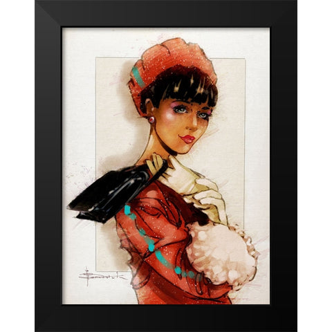Night Out Black Modern Wood Framed Art Print by TMBorenstein