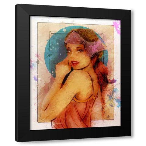 PINK RIBBON Black Modern Wood Framed Art Print with Double Matting by TMBorenstein