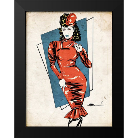 Out Of Time Black Modern Wood Framed Art Print by TMBorenstein