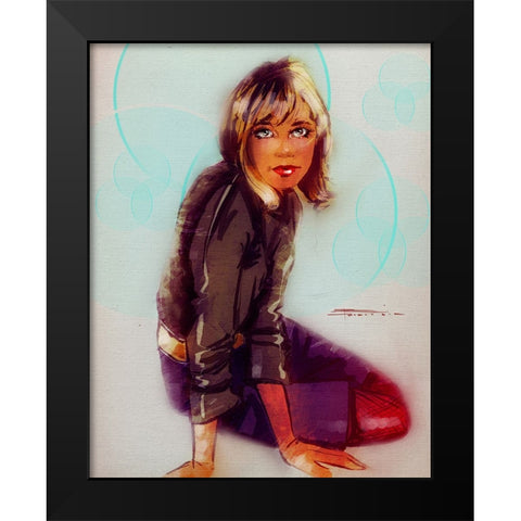 Penny Lane Black Modern Wood Framed Art Print by TMBorenstein