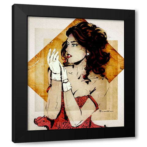 Encore Black Modern Wood Framed Art Print by TMBorenstein
