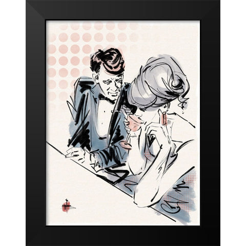 Happy Hour Black Modern Wood Framed Art Print by TMBorenstein