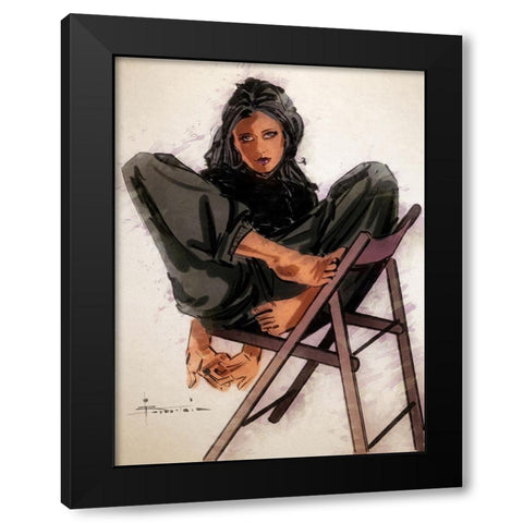 Just Relax Black Modern Wood Framed Art Print with Double Matting by TMBorenstein