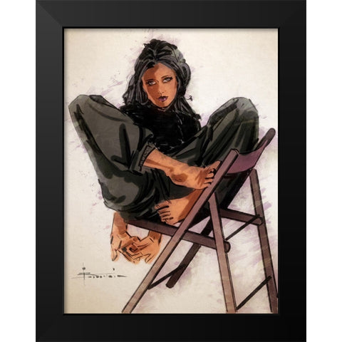 Just Relax Black Modern Wood Framed Art Print by TMBorenstein