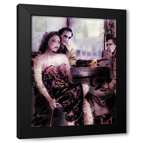 Night Out 2 Black Modern Wood Framed Art Print with Double Matting by TMBorenstein