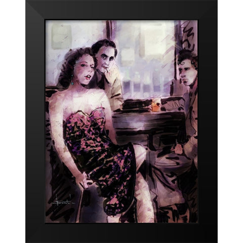 Night Out 2 Black Modern Wood Framed Art Print by TMBorenstein