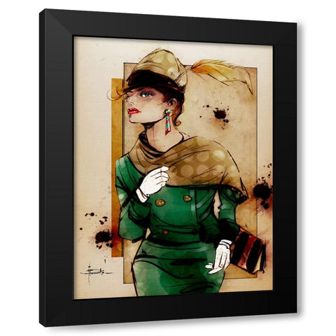 Call Me A Cab Black Modern Wood Framed Art Print by TMBorenstein