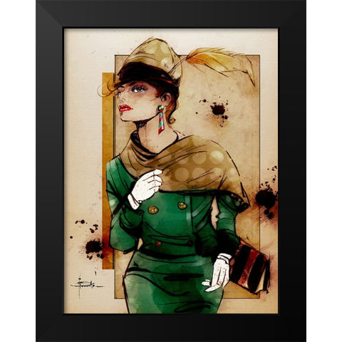 Call Me A Cab Black Modern Wood Framed Art Print by TMBorenstein