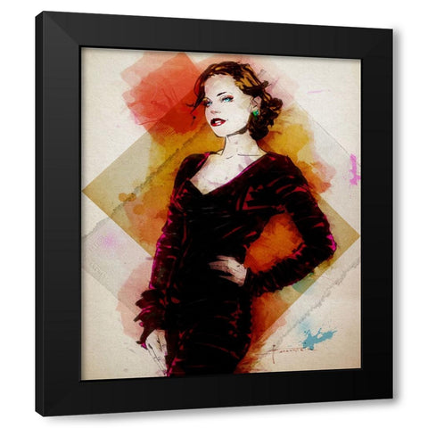 Cinamon Black Modern Wood Framed Art Print with Double Matting by TMBorenstein