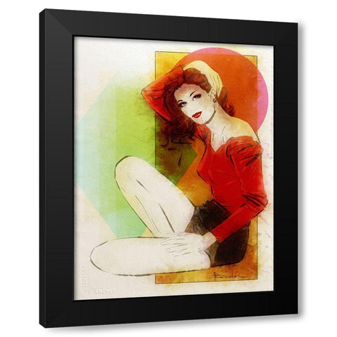 Enlighten Me Black Modern Wood Framed Art Print with Double Matting by TMBorenstein