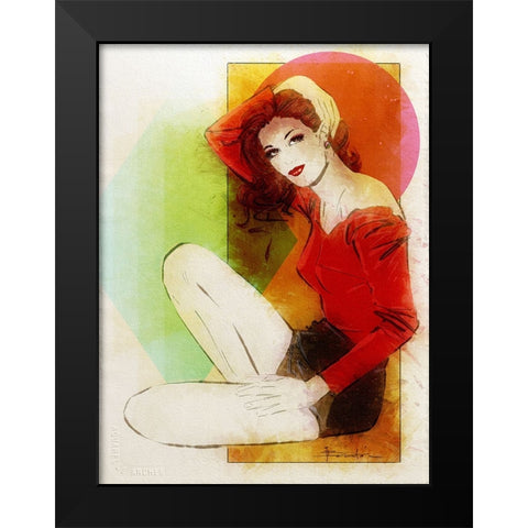 Enlighten Me Black Modern Wood Framed Art Print by TMBorenstein