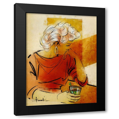 Norma Black Modern Wood Framed Art Print with Double Matting by TMBorenstein