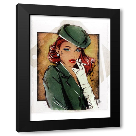 Olive Black Modern Wood Framed Art Print with Double Matting by TMBorenstein