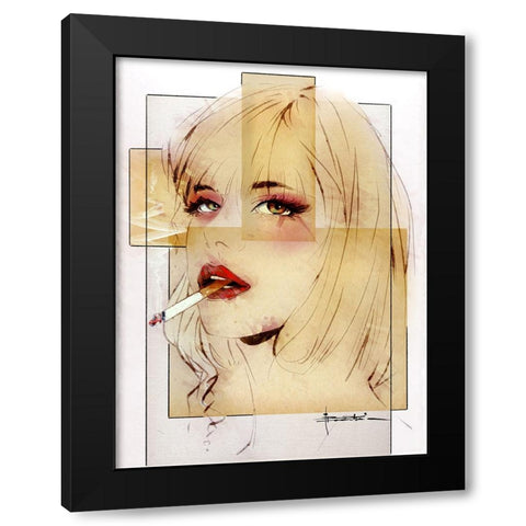 Seriously Black Modern Wood Framed Art Print with Double Matting by TMBorenstein