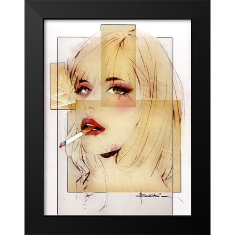 Seriously Black Modern Wood Framed Art Print by TMBorenstein