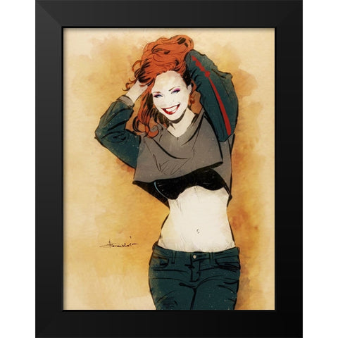 Summer Fun Black Modern Wood Framed Art Print by TMBorenstein