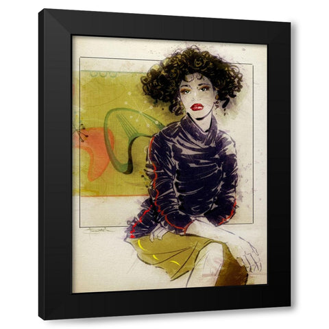 Thats Right Black Modern Wood Framed Art Print with Double Matting by TMBorenstein