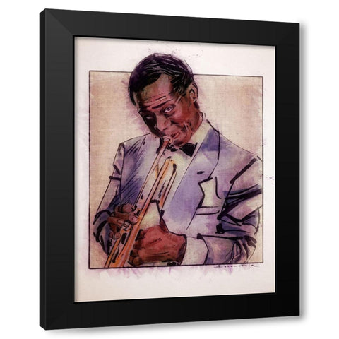 Jazz Man Black Modern Wood Framed Art Print by TMBorenstein